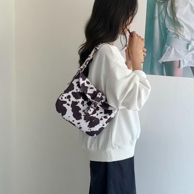 Autumn and Winter New Shoulder Bag Women's Fashionable Trend Portable Women's Bag Niche Design Sense Cow Pattern Underarm Bag Women
