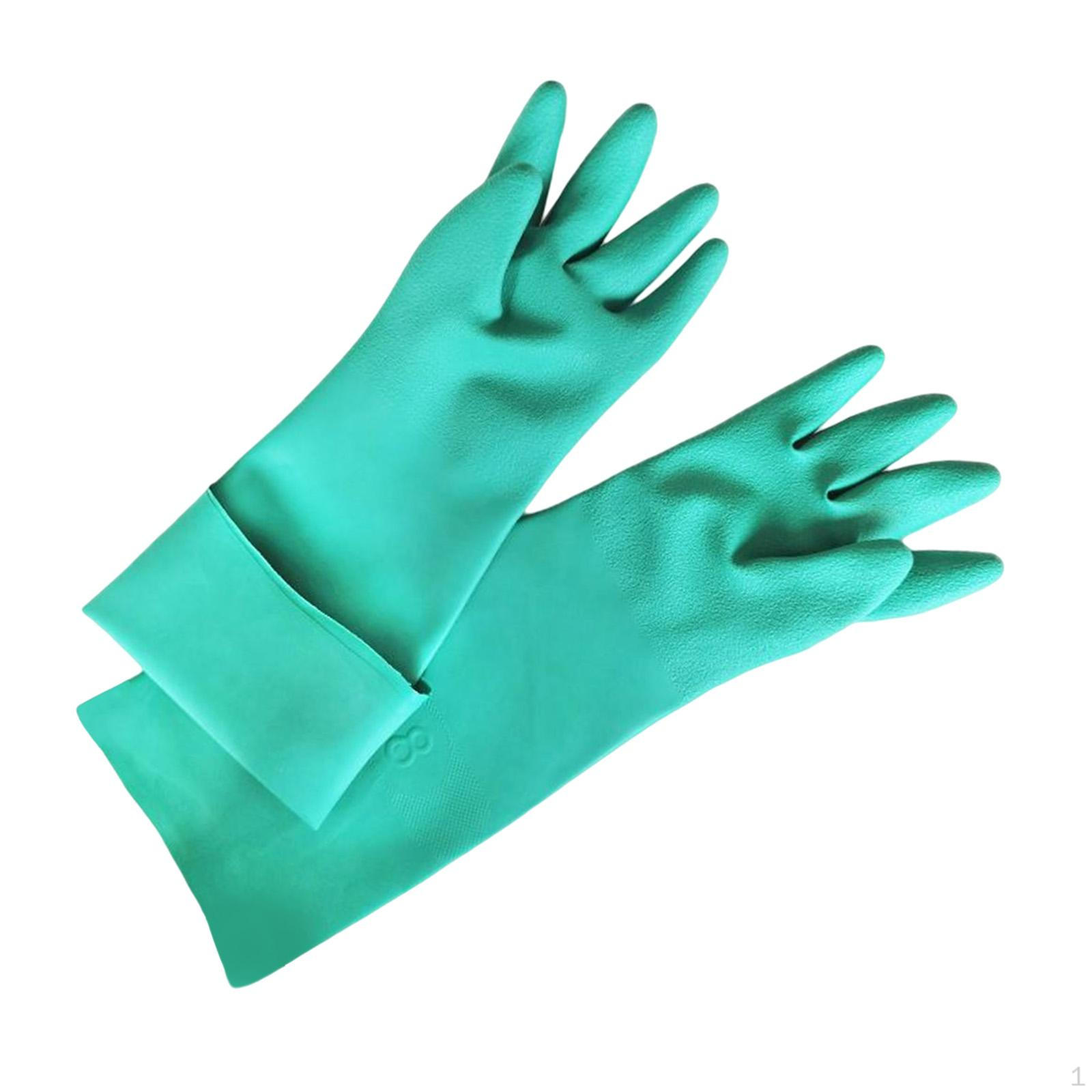 Heavy Duty Nitrile Gloves - Industrial Grade Waterproof Rubber for Factory Use 45cm L