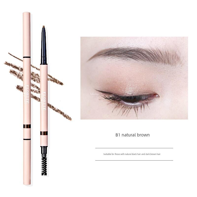 Flortte Double-Ended Ultra-Fine Eyebrow Pencil Is Waterproof, Sweat-Proof, Long-Lasting, Does Not Fade or Smudge