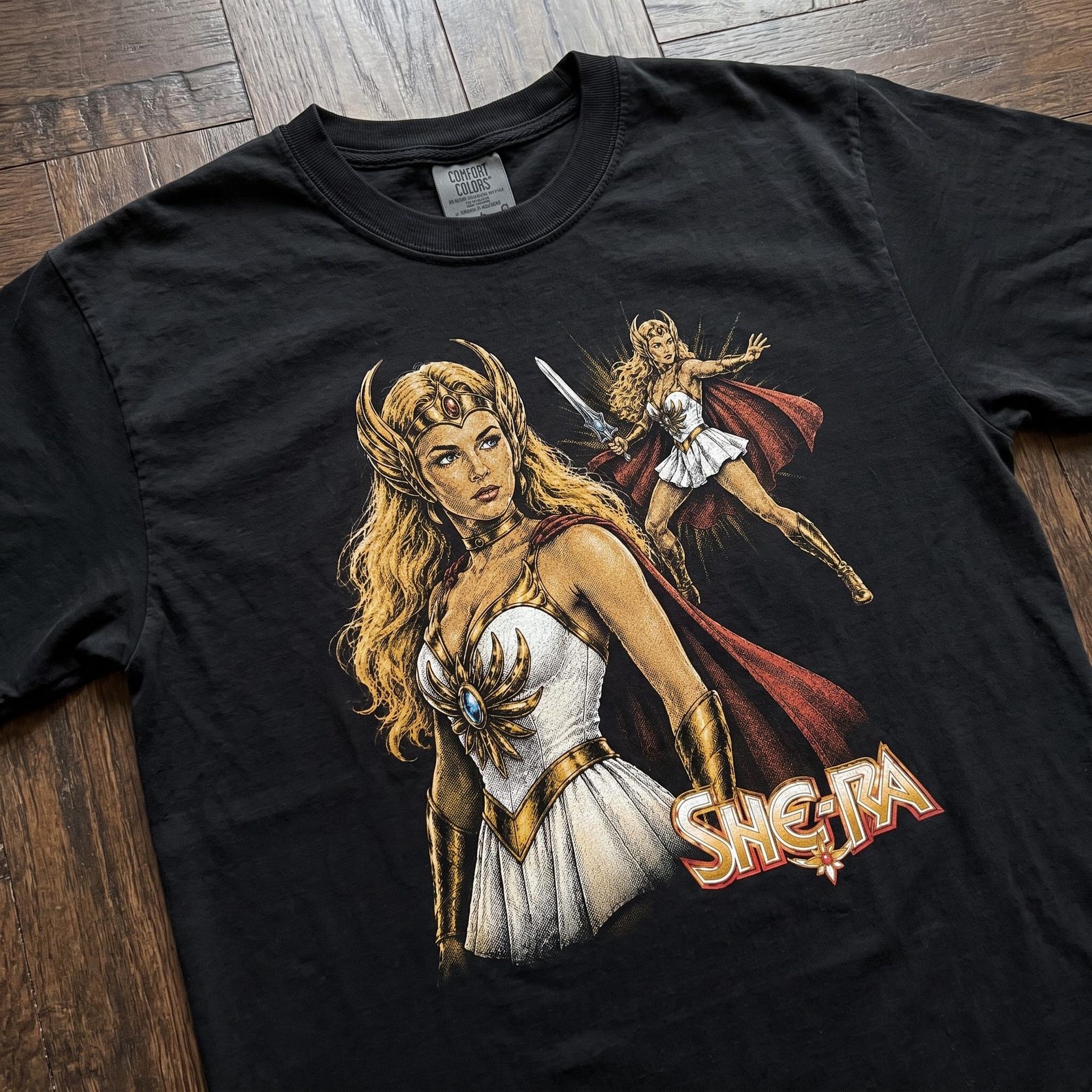 She-Ra T-Shirt | Halftone Glitter Fantasy Heroine Unisex Tee L