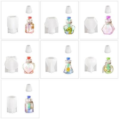 Jar Bottle Silicone Mold Drift Bottle Resin Mold Heart Shape Candle Cup Mold Jewelry Pendant Ornament for Enthusiasts