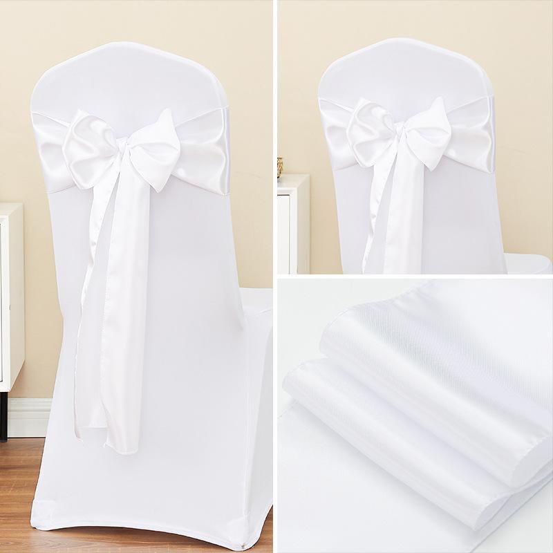 Jedwabna Wstążka Muszka Dekoracje Oparcia Krzesła na Wydarzenia Wesela Imprezy Pokrowce na Krzesła z Akcentem Kokardy Motylkowej
