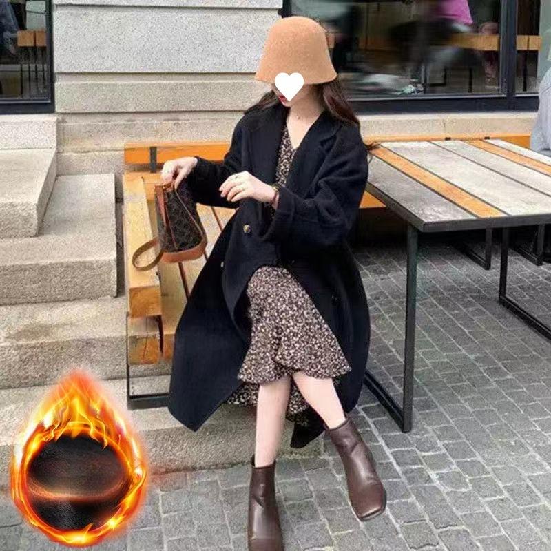 

Женское длинное толстое шерстяное пальто из новой шерсти на осень и зиму. 3XL