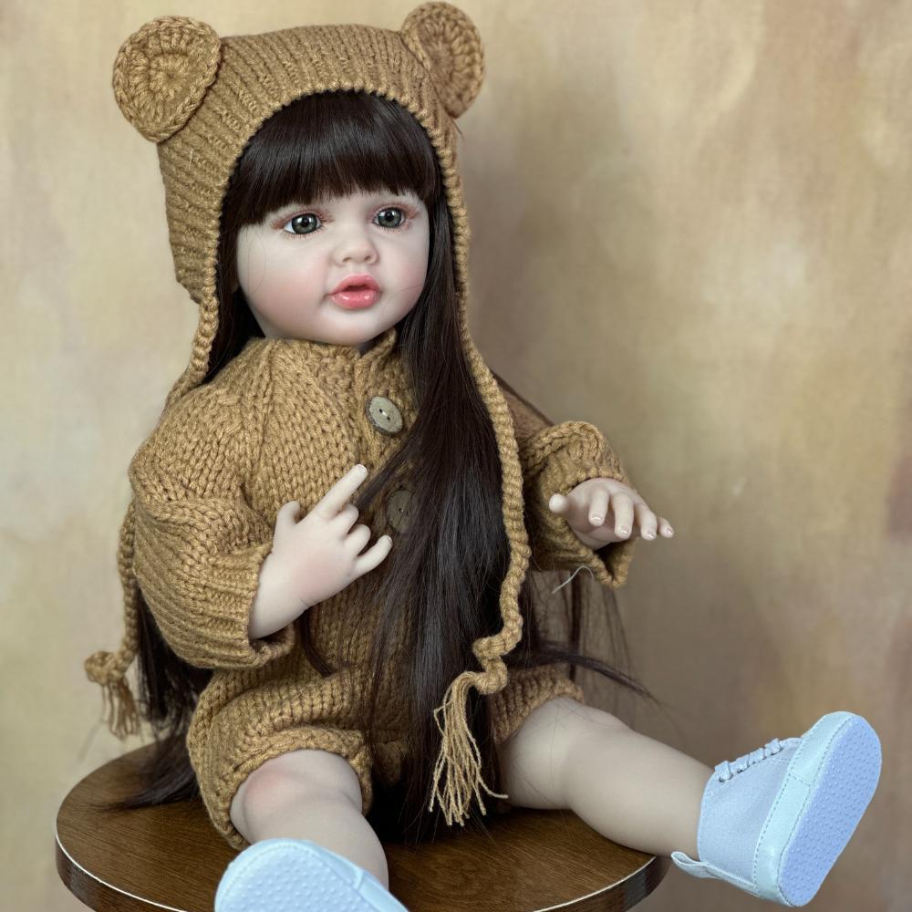 BZDOLL Realistic 55 CM 22palcový celosilikonové tělo Reborn holčičí panenka princezna batole Bebe dárek k narozeninám