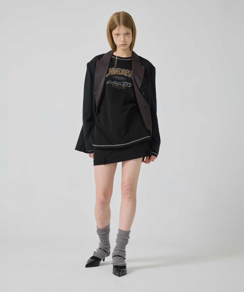 Yusentig H-Line Mini Skirt Black Oe3As11310