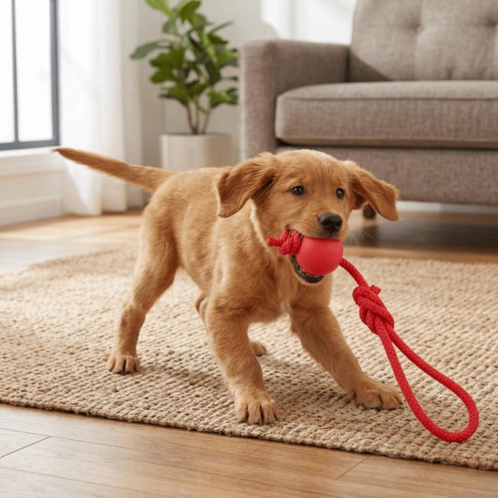 Round Shape Dog Chew Ball Cotton Rope Pet Rope Ball Small Dog Play Ball  Outdoor Fetch Game