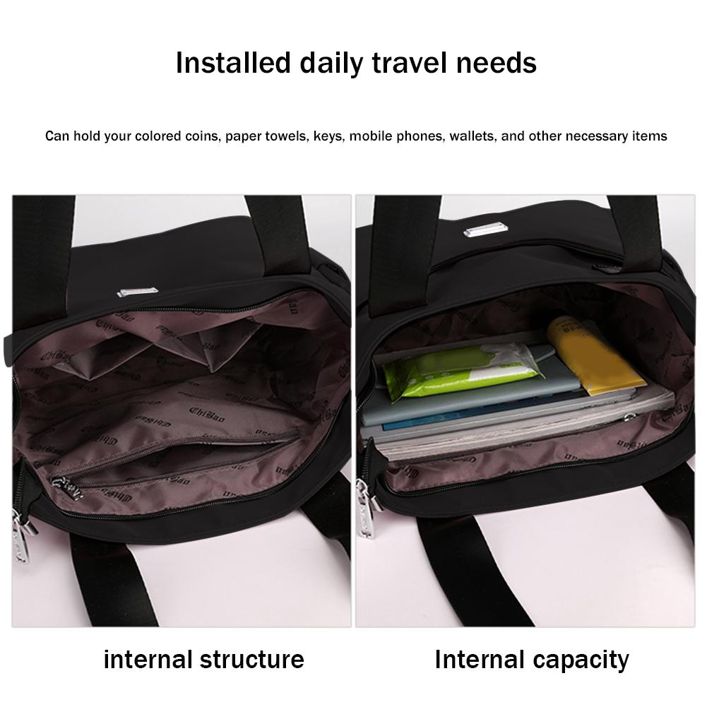 Ladies Tote Bags Nylon Female Hand Bag Multi-Pockets Large Capacity Casual Fashion Portable Simple Elegant for Weekend Vacation