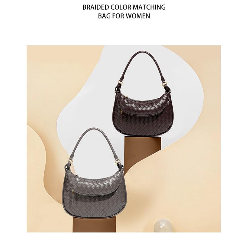 Borsa a mano Premium Sense Niche da donna, a tracolla singola, da ascella, alla moda, intrecciata a mano