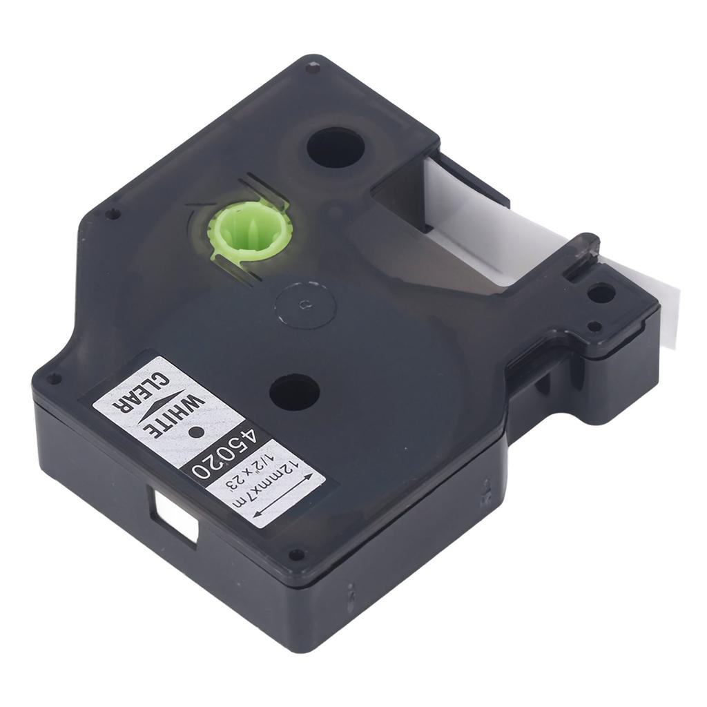 Fita para etiquetadora de 12 mm e 23 pés de comprimento, à prova d'água, resistente a óleo, tinta uniforme, fita para etiquetadora de longa duração para