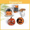 Unisex Trendy Alloy Halloween Brooch With Geometric Pumpkin Face And Witch Features