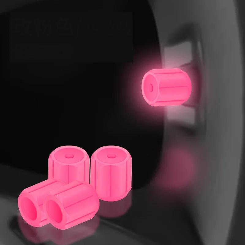 4pcs Car Valve Caps Night Glowing Tyre Valve Stem Air Dust Rim Cover Universal Motorcycle Bike Wheel Luminous Tire Valve