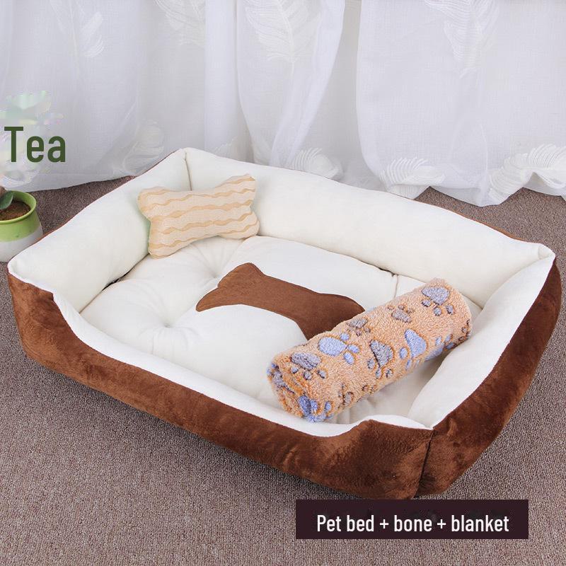 Haustierbett für Hunde und Katzen – warme Vier-Jahreszeiten-Matte für Golden Retriever und Teddy