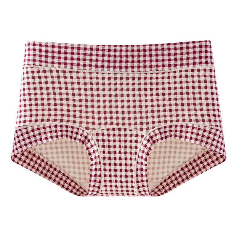 Big Size Lady Spring and Autumn Benming Year Red Pure Cotton 10A Antibacterial Extended Crotch Triangle Briefs