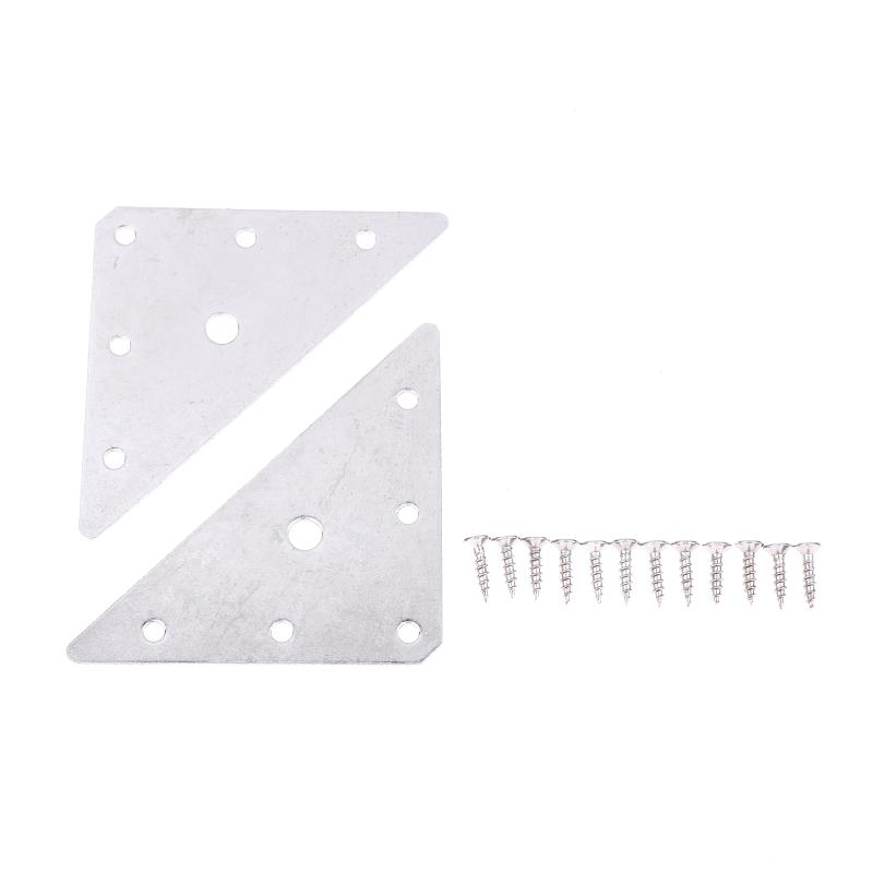 1Set (5 Triangle Codes 5Bag Screws) Stainless Steel Corner Code Triangle Connector Flat Angle Iron Fixed Lamination Accessories