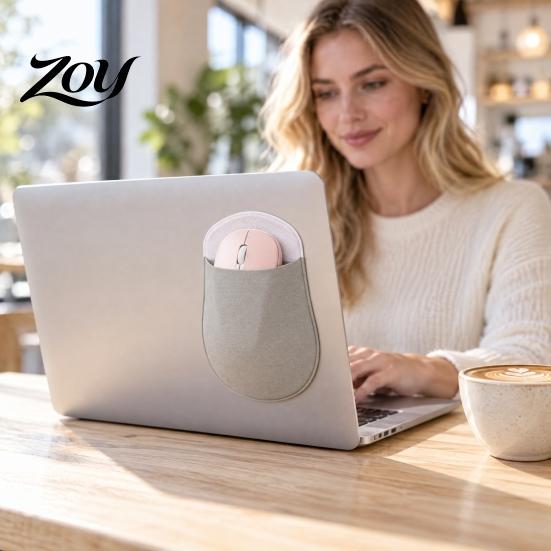 Stretchable Mouse Case for Notebook Wireless Sleeve Pouch, Self Adhesive Universal Storage Library Pouch Students Bag, Lycra Fabric Large Opening