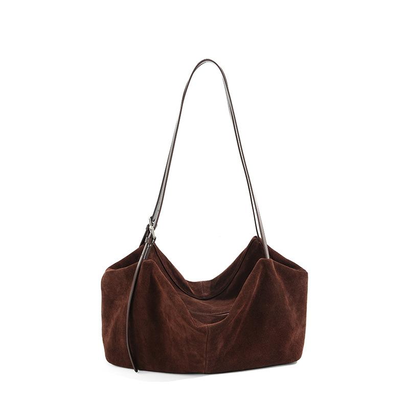 Autumn and Winter Lazy Wind Matte Suede Messenger Shoulder Bag, High-end Large-capacity Matte Cowhide Pillow Tote Bag