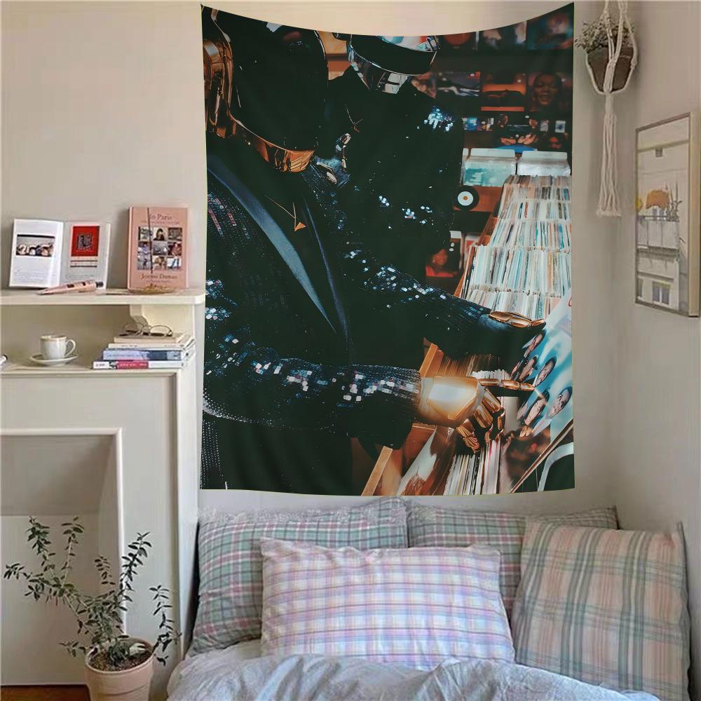 

Around The World Daft Punk Colorful Tapestry Wall Hanging Bohemian Wall Art Tapestries Mandala Wall Home Decor 74x94cm(29x37in)