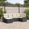 VidaXL Set of 6 Garden Sofas with Black Cushions and Poly Rattan 3359276