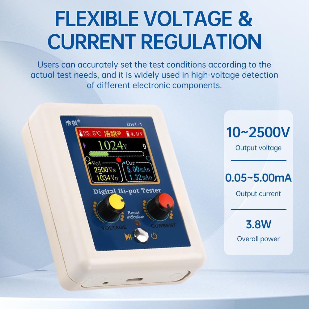 160x128TFT Display Multi-function Digital High Voltage Tester Type-c Interface Voltage Resistance Capacity Transistor Tester 6