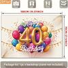 2D Happy 40th Birthday Celebration Background, Balloon & Confetti Decor