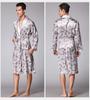 Men's Silk Pajama Set: Mid-Length Robe & Short/Long Sleeve Options for Spring, Summer, and Autumn