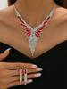 3 pieces of women's Zircon set, rhinestone earrings and necklace, new luxurious and fashionable accessories for wedding parties