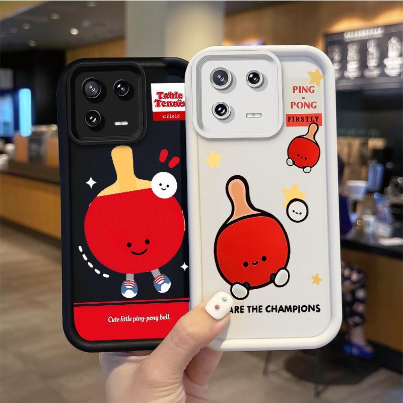 Cute Table Tennis Cartoon TPU Phone Case for XiaoMi 14 13 12 11T Pro 13 12 11 Lite Poco F6 F5 X5 X3 Pro Silicone Shockproof Case