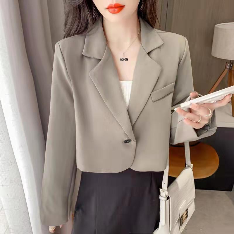 Chic Spring & Autumn Women's Loose Cropped Suit Jacket