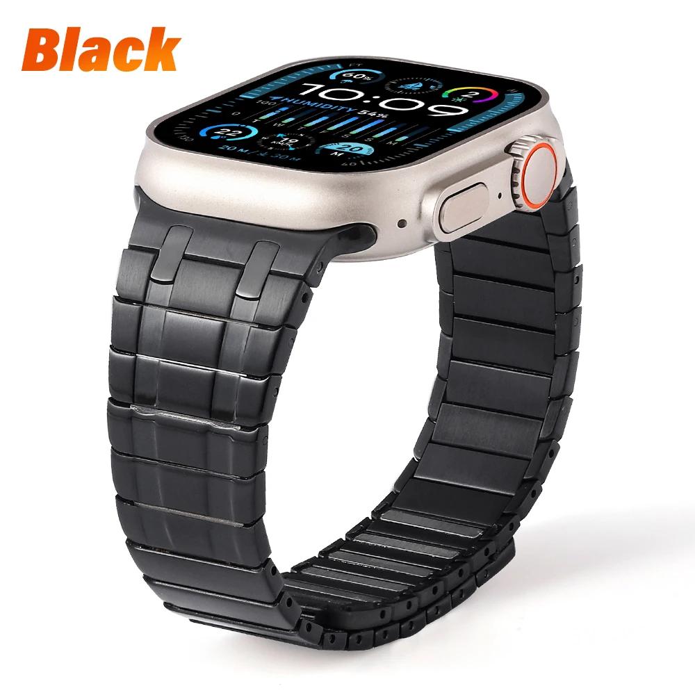 Magnetic AP Watchband for Apple Watch 49mm Strap Ultra 2 Men Stainless Steel Bands for Iwatch 10 9 7 8 Se 46mm 45mm 44mm Correa