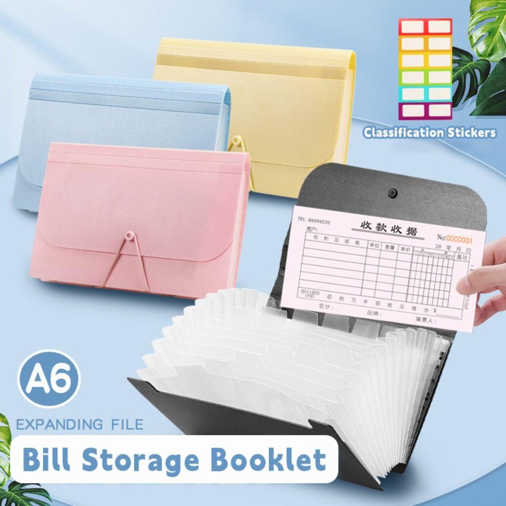 Vertical A6 Bill Storage Booklet Strap Design A6 File Folder  Receipt Collection