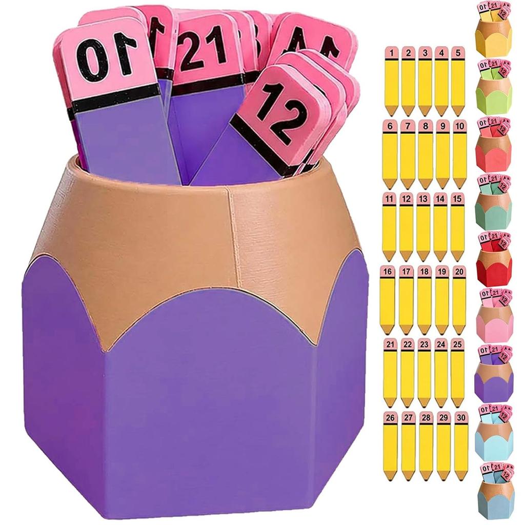 30 Pencil Shaped Wooden Drawing Sticks for Management and Student Grouping