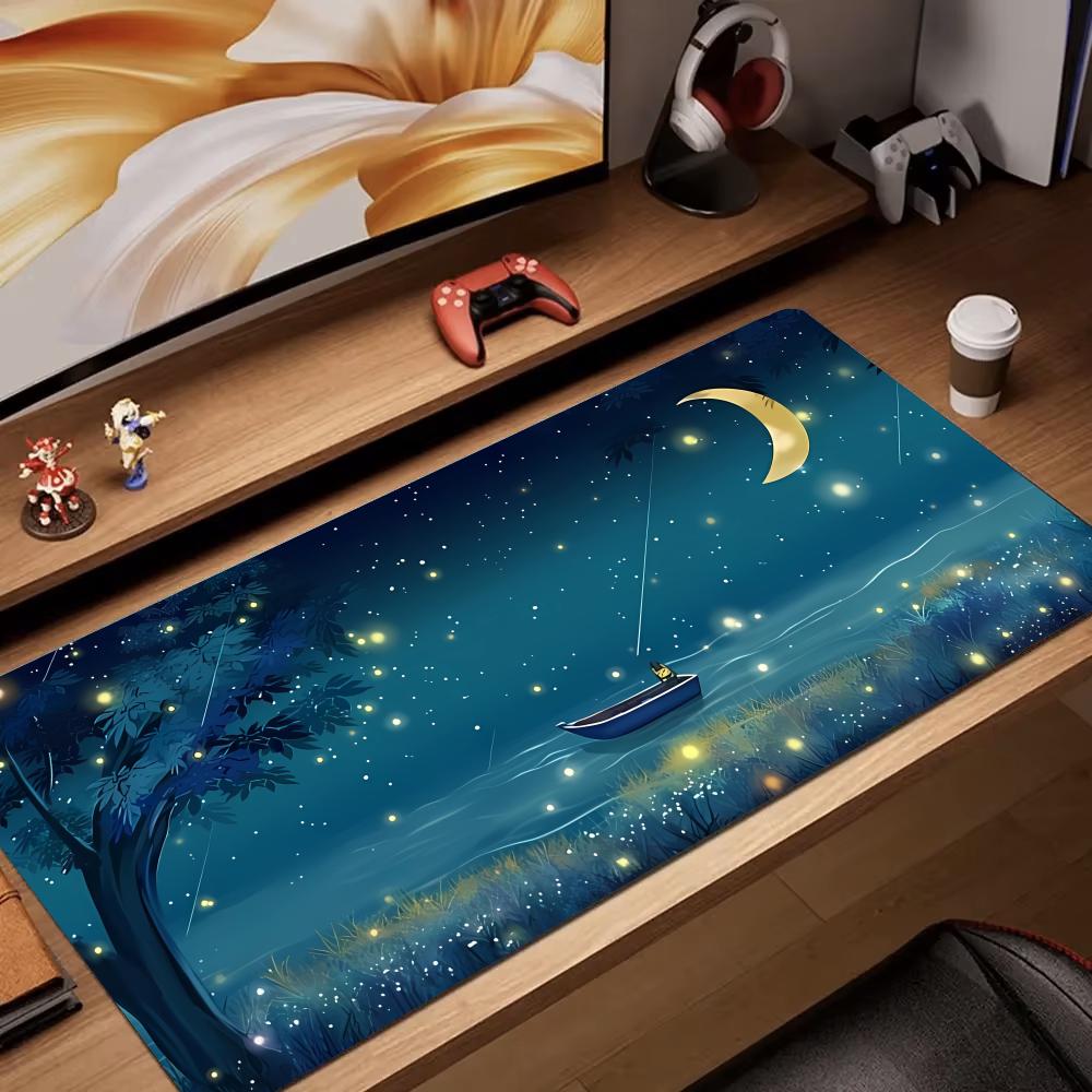 Night View Mouse Pad Gamer Office Accessories Pc Cabinet Games Desk Mat Computer Desks Keyboard Gaming Mats Rug