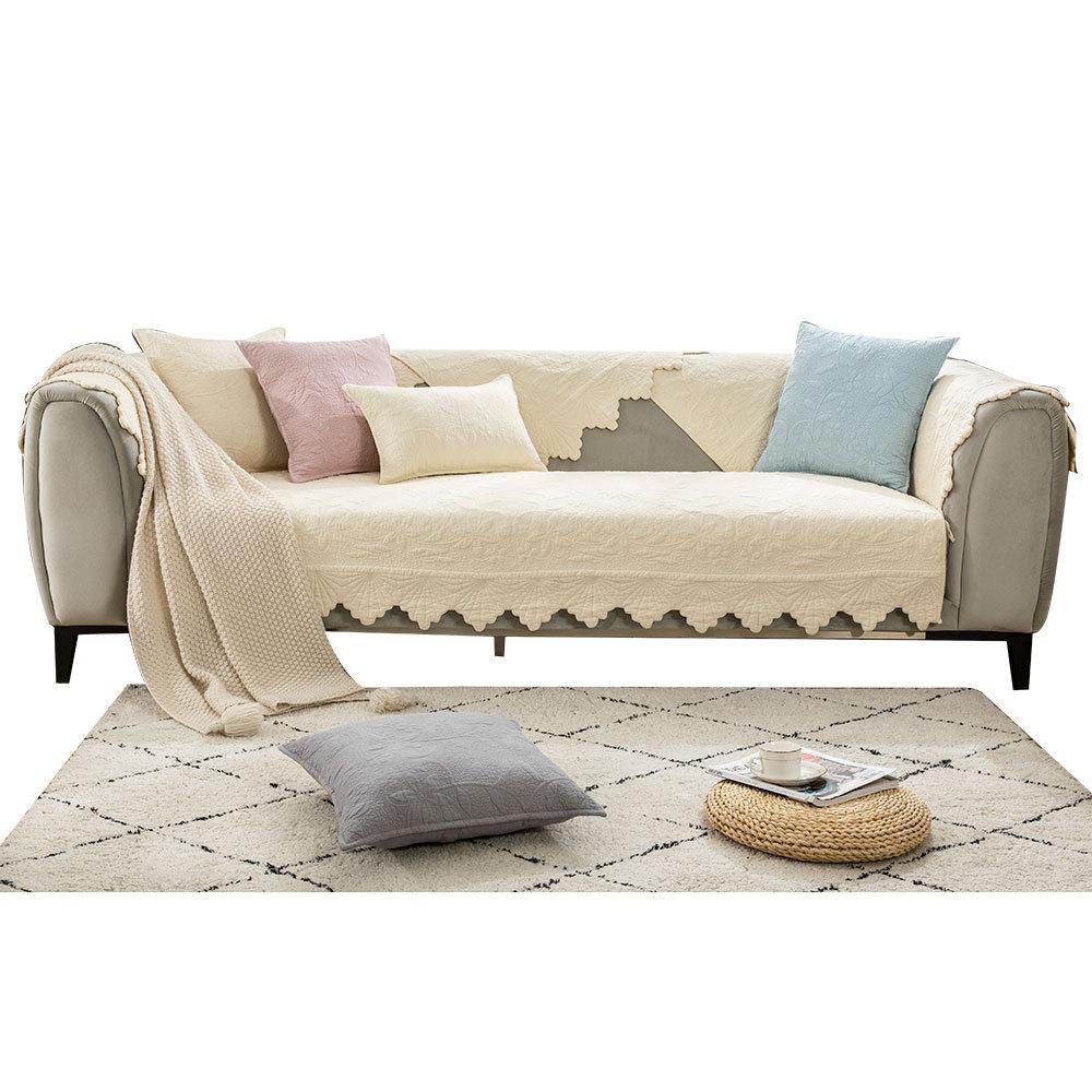 Norse Simple Solid Color Sofa Cushion Four Seasons Cotton Fabric Non-slip Cushion Winter Universal Modern Sofa Cover Towel