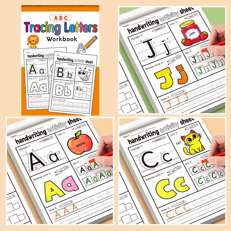 Children s Alphabet Practice Book: Uppercase & Lowercase Writing, Tracing, Coloring, Doodling for Kindergarten