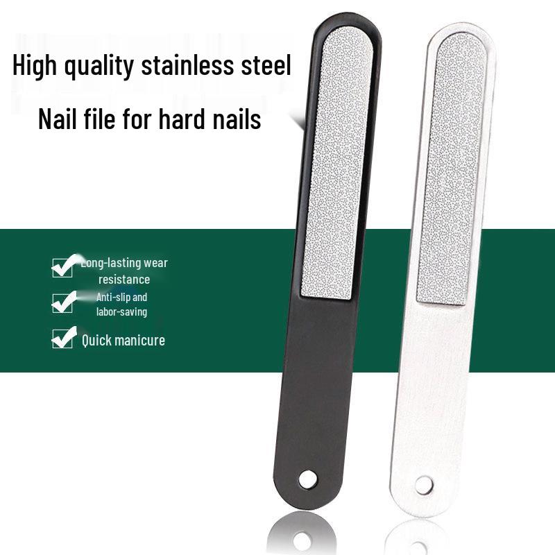 Ultra-Thin Stainless Steel Nail Art File - Straight Strip for Polishing and Shaping
