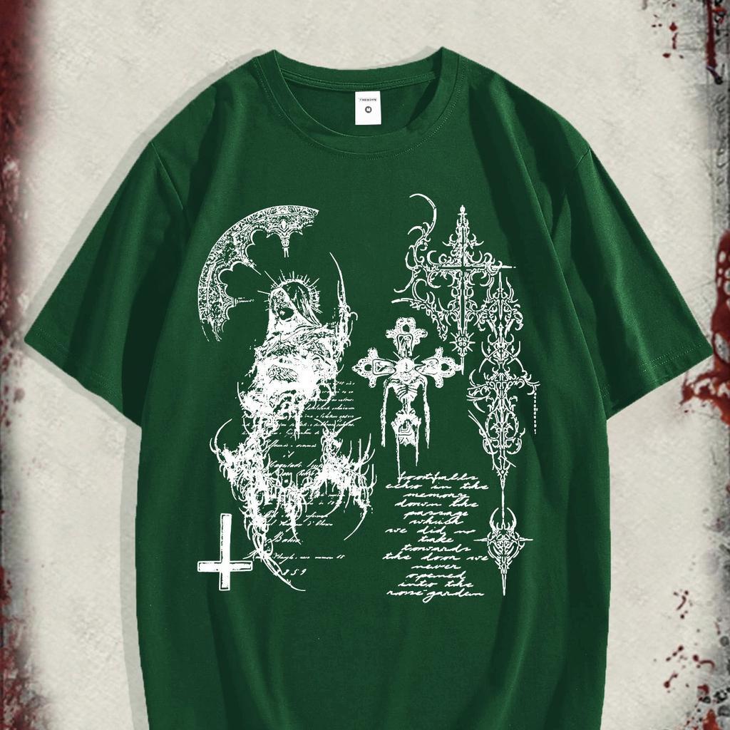 Men's High Street Hip-Hop Dark Style Printed T-Shirt, New Spring/Summer Collection