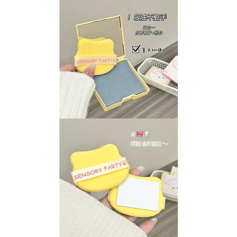 Portable Blotting Paper With Mirror Cute Oil Control For Summer Oily Skin