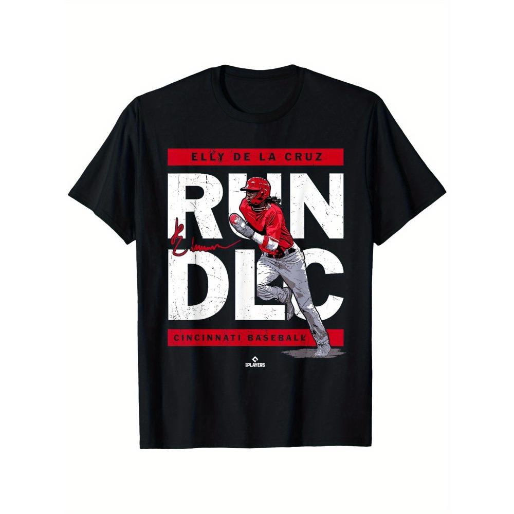Run DLC Elly De La Cruz Cincinnati Baseball Graphic T-Shirt for Men & Women - 100% Cotton Regular Fit Short Sleeve Tee with S разноцветный