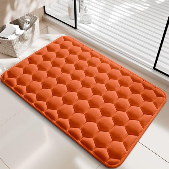 Memory Foam Bath Mat Absorbent Bathroom Rug Honeycomb Quick Drying Anti Slip Bath Rug