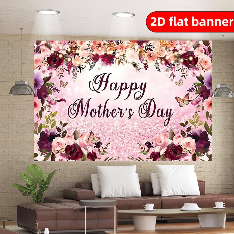 1 PC Happy Mother's Day banner, making background decoration banners and background fabrics for parties