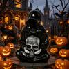 Handcrafted Sculpture for Indoor Tabletop Halloween Skull Light, Spooky Gothic Style Ornament, Waterproof Decorative Unique Goth Light Courtyard