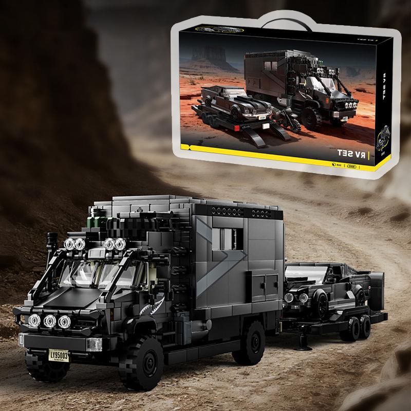 2135 PCS Off-Road RV Building Blocks with Car & Motorcycle, Scene Ornament, Standard Brick Compatible