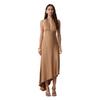 Women's Solid Color Satin Sleeveless V-Neck Neck Dress Slim Fit Irregular Sexy Backless Lace-Up Long Dress