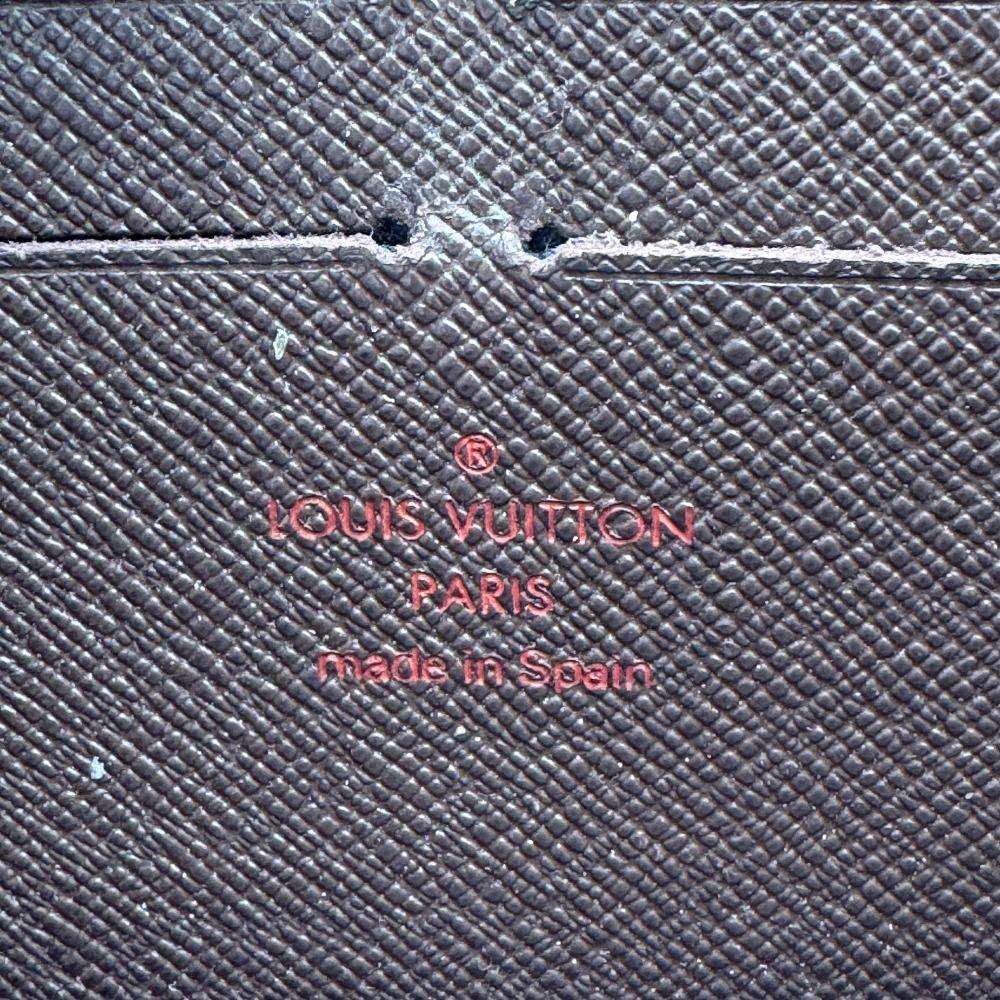LOUIS VUITTON N60015 Damier leather Zippy wallet Purse Brown leather Used