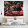 Leopard Panther Tapestry Wall Hanging Tropical Jungle Print for Bedroom Living Room Home Aesthetic Decor