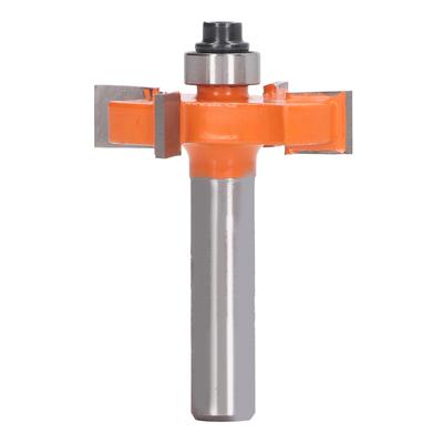 4 Wing Router Bit High Carbon Steel Anti Backlash Slot Cutter Rabbet Router Bit with 8mm Shank for Pine Wood Orange