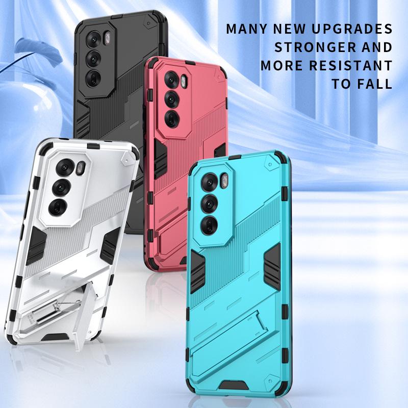 Für OPPO Reno 12 5G CPH2625 Hülle, stoßfeste Handyhüllen für Oppo Reno12 Pro Global CPH2629, Magnethalter, Ständer, Rückseite