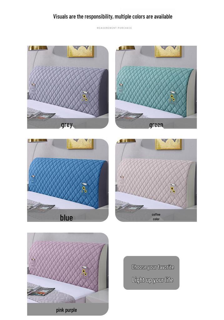 Modern Quilted Corduroy Upholstered Headboard Cover with Backrest