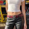 Subculture Star Belt Gothic Men Belt Vintage Star Buckle Waistband  Female