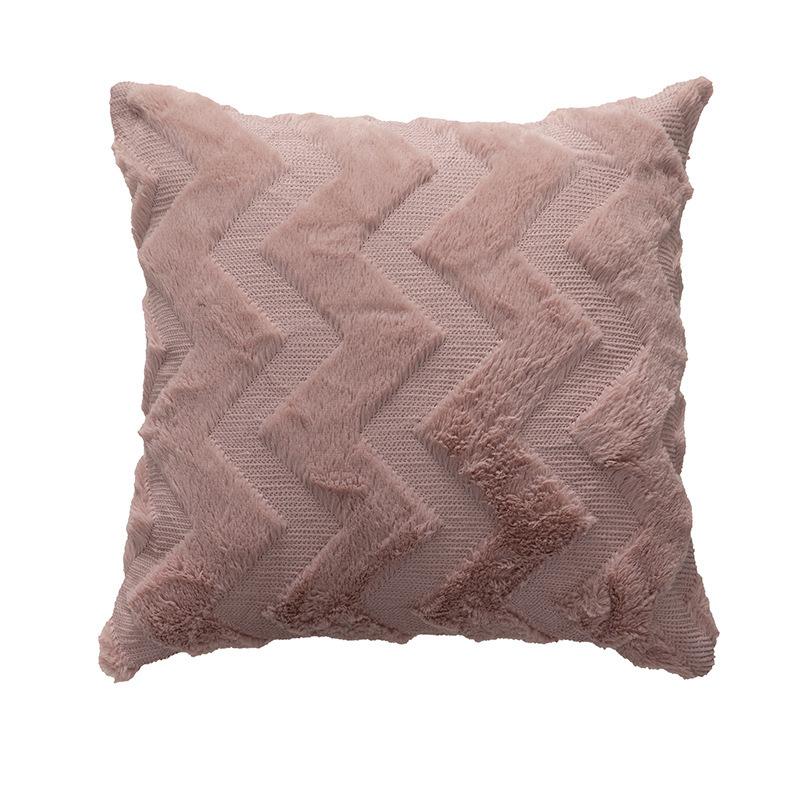 

Rabbit Hair Quilted Plush Pillow Cover Core-Free Solid Color Sofa Pillow Bedside Pillow Cover Cushion Waist Pillow Cover Single-sided 45 * 45cm (excluding core)